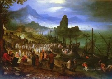 Cristo predicando en el puerto flamenco Jan Brueghel el Viejo Pinturas al óleo